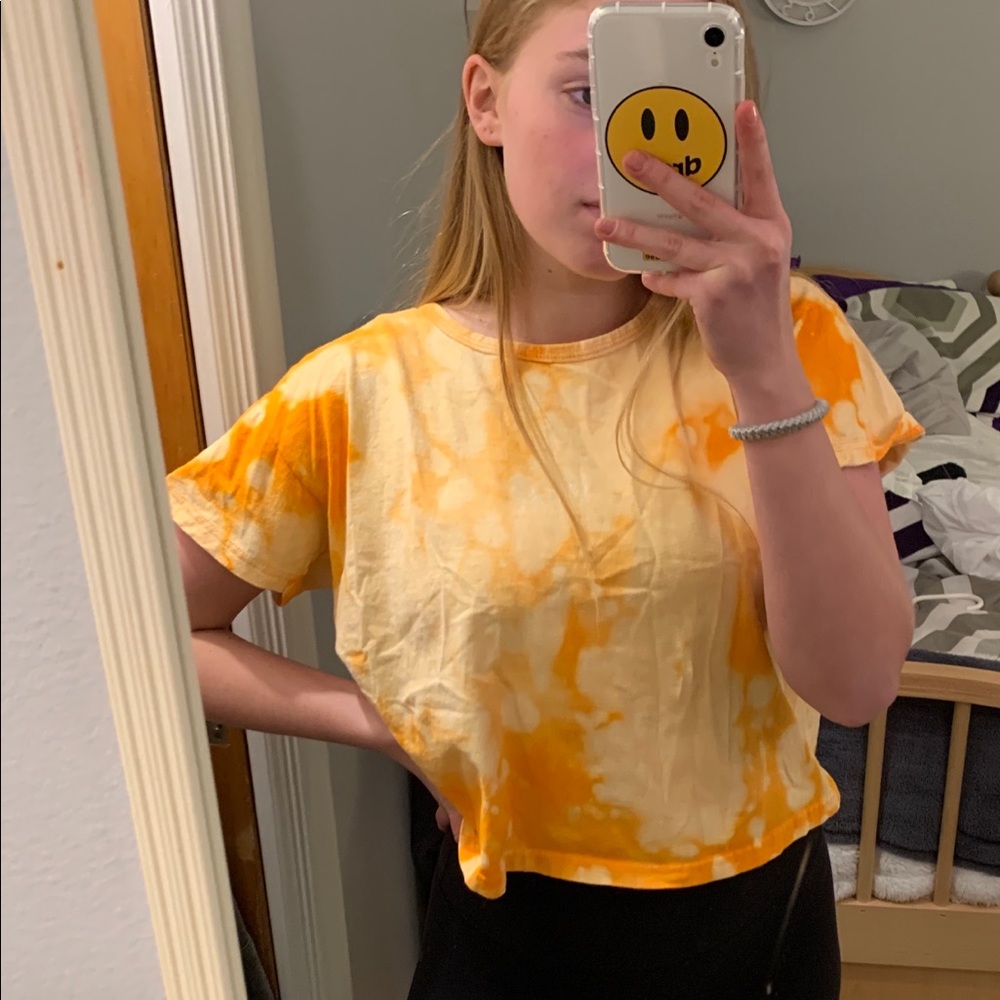 Orange bleached tee